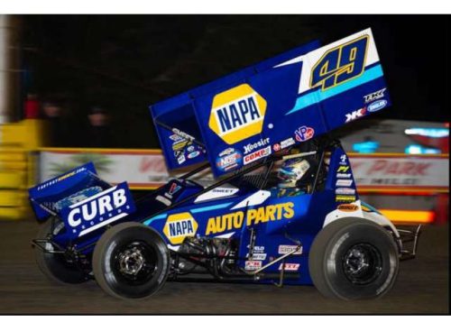 1:18 2021 NAPA Sprint Car #49 Brad Sweet, kék/fehér/sárga