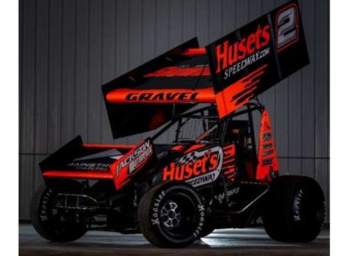 1:18 2021 Big Game Motorsports Sprint Car #2 David Gravel, fekete/piros