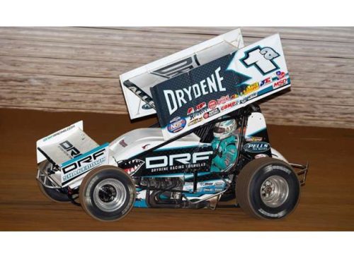 1:18 2021 Drydene/Shark Racing Sprint Car #1A Jacob Allen, fehér/zöld