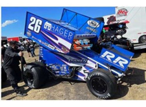 1:18 2021 Hager Realty/Rudeen Racing Sprint Car #26 Cory Eliason, kék/fehér