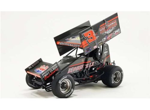 1:18 2022 #3z Brock Zearfoss Moose's LZ Bar & Grill Sprint car, fekete/piros