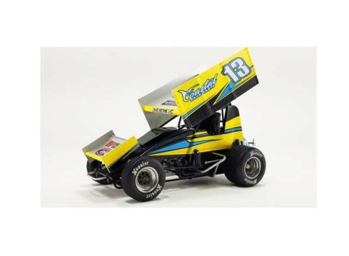 1:18 2022 #13 Justin Peck Buch Motorsports Sprint car, sárga/kék/fekete