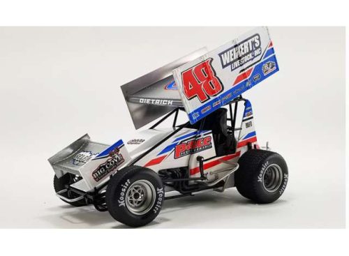 1:18 2022 #48  Danny Dietrich Weikert's Livestock/Sweeney Sprint car, fehér/kék/piros