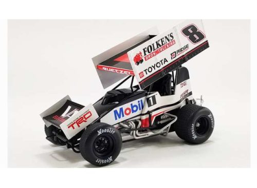 1:18 2022 #8 Aaron Reutzel Toyota/Mobil 1 Sprint car, fehér/kék/piros