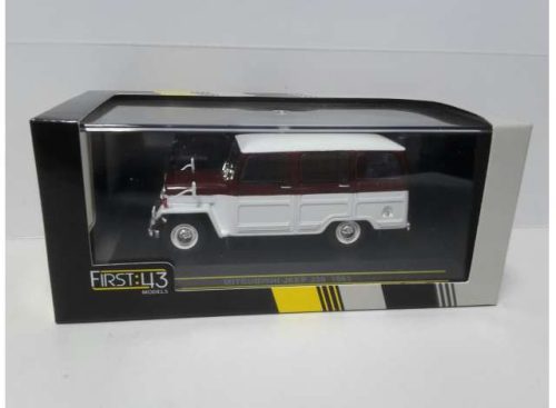 1:43 1961 Mitsubishi Jeep j30, piros/fehér