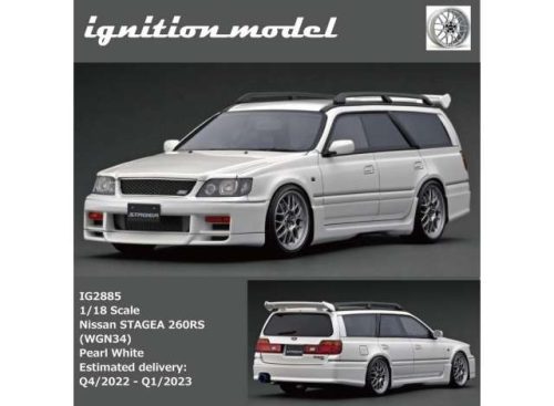 1:18 Nissan Stagea 260 RS (WGNC34) 18 inch Wheels, pearl fehér