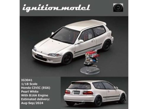 1:18 Honda Civic (EG6) with B16A Engine, pearl fehér