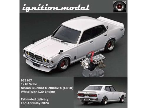 1:18 Nissan kékbird U 2000GTX (G610) with L20 engine, fehér