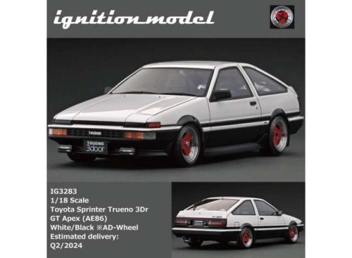 1:18 Toyota Sprinter Trueno 3dr GT Apex (AE86) *ADVAN A3A Wheels*, fehér/fekete