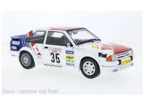 1:18 1985 Ford Escort MK III RS Turbo #35 S.Andervang/A.Schoonenwolf, Hunsruck Rally, fehér/kék/piros