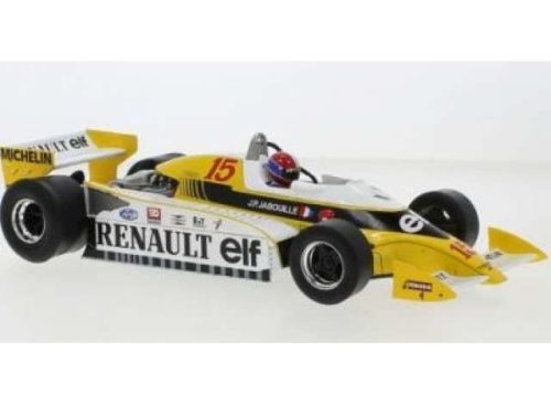 1:18 1979 Renault RS10, #15 J-P. Jabouille, Equipe Renault Elf, Formula 1 GP France, fehér/sárga