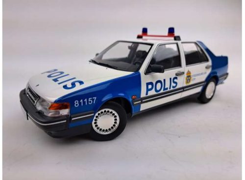 1:18 1990 Saab 9000 CD Turbo Swedish Police, fehér/kék