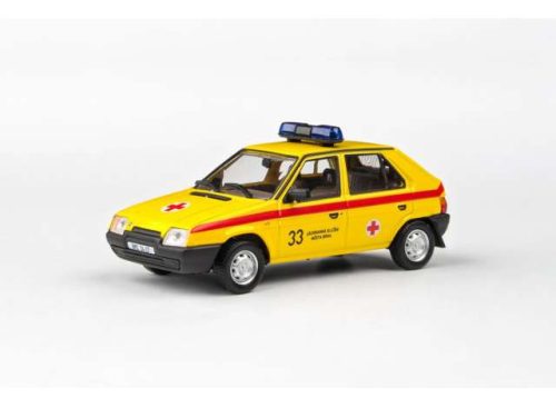 1:43 1988 Skoda Favorit 136L , Rescue Service Brno, sárga/piros