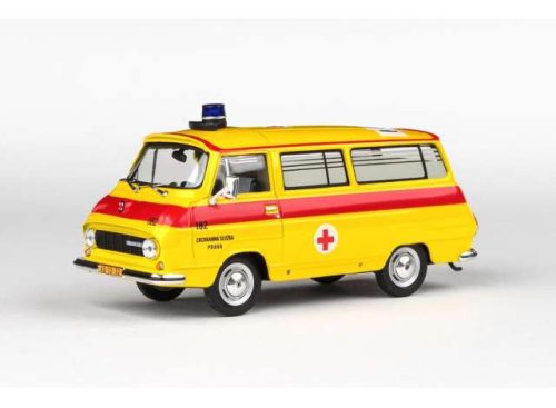 1:43 1974 Skoda 1203 EMS of Prague 182, sárga/piros