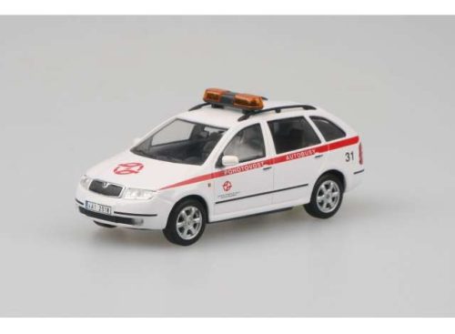 1:43 2000 Skoda Fabia Combi Municipal Transportation Company Prague, fehér/piros