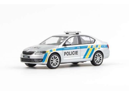 1:43 2012 Skoda Octavia III Police CZ, ezüst/kék/sárga