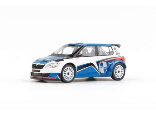 1:43 2010 Skoda Fabia II FL S2000, BFO Skoda Rally Team *Loix* Design 2001, fehér/kék