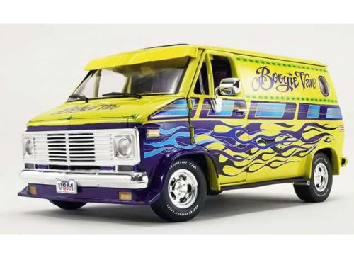 1:18 1976 Chevrolet G-series Van *Boogie Van*, sárga with graphics & flames