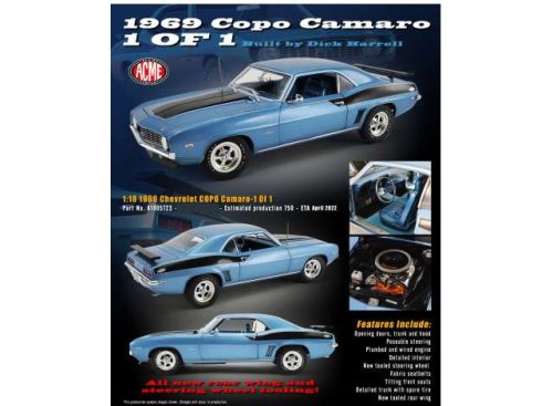 1:18 1969 Chevrolet Copo Camaro 1 of 1, kék