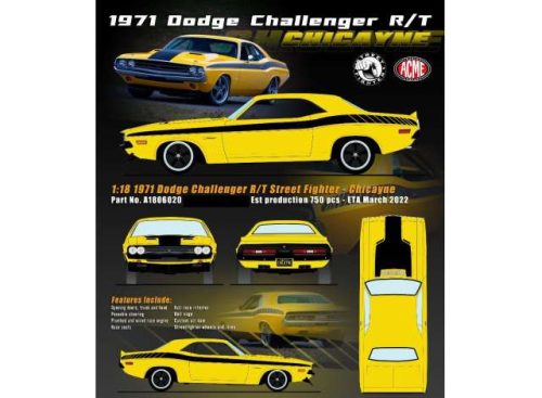 1971 Dodge Challenger R/T *Chicayne*, sárga/fekete