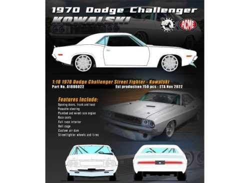 1:18 1970 Dodge Challenger Street Fighter *Kowalski*, fehér