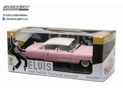 1:18 1955 Cadillac Fleetwood series 60 *Elvis Presley 1935-77*, pink with fehér roof