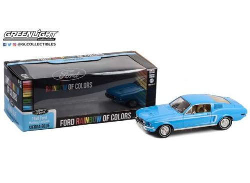 1:18 1968 Ford Mustang Fastback *Ford Rainbow Of Colors* West Coast USA Special Edition Mustang, Sierra kék