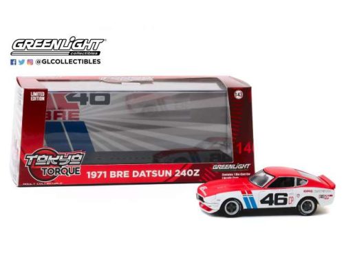 1:43 1970 Datsun 240Z BRE #46 Brock Racing Enterprises *Tokyo Torque*, fehér/piros