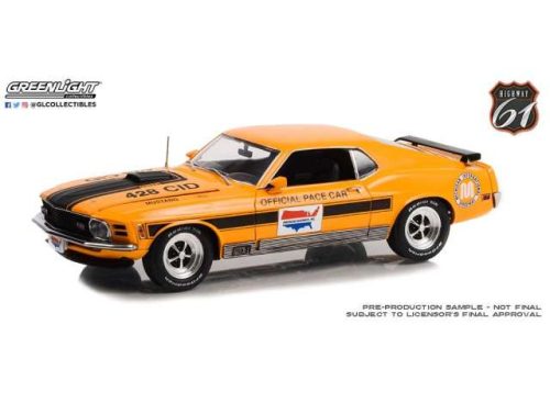 1:18 1970 Ford Mustang Mach 1 Michigan International Speedway Official Pace Car, sárga/fekete