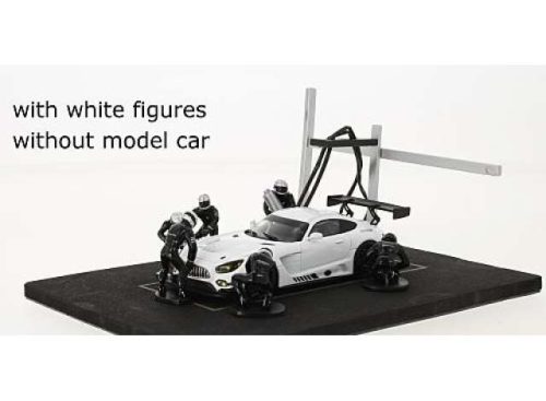 1:43 Pit Stop Set 6 Figures with Accessories, fehér