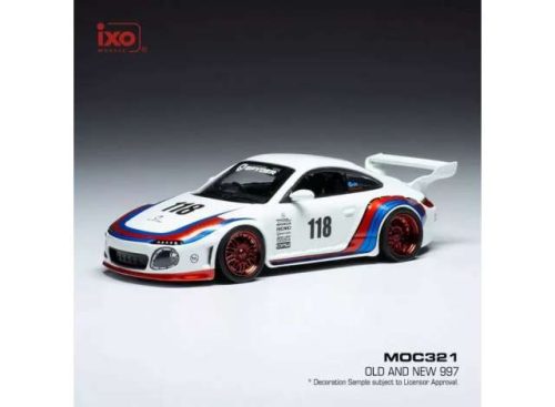 1:43 Porsche Old and New 997 Basis 911 (997) #118 Weiss/Dekor, fehér/kék/piros