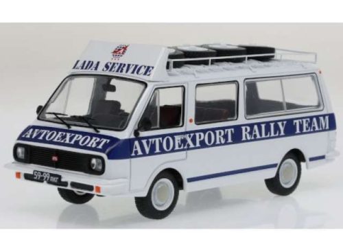 1:43 RAF 2203 *Latvia Rally Service* Assistance with roof rack and wheels, fehér/kék