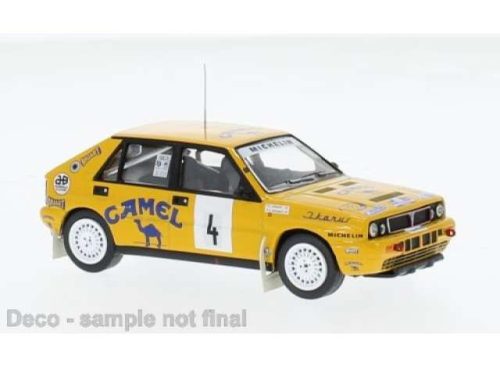 1:43 1990 Lancia Delta Integrale 16V, #4 A.Ferjancz/J.Tandari , *Camel* Bohemia Rally, sárga/kék

