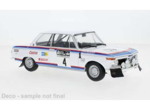 1:18 1973 BMW 2002, #4 B.Waldegard/H.Thorszelius, Rallye WM, RAC Rally, fehér/kék/piros
