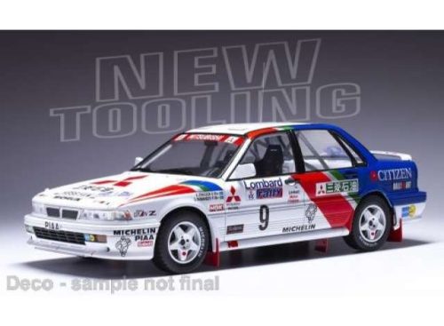 1:18 1990 Mitsubishi Galant VR-4, #9 K.Eriksson/S.Parmander RAC Rally, fehér/kék/piros