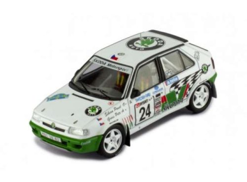 1:43 1995 Skoda Felicia Kit Car #24 P. Sibera/P. Gross Rally Sweden, fehér/zöld