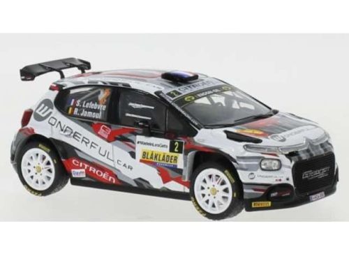 1:43 2021 Citroen C3 Rally 2 #2 S. Lefebvre/R. Jamoul Rally Du Condroz Huy, fehér/fekete/piros