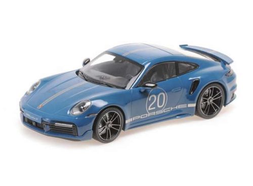 1:18 2021 Porsche 911 (992) Turbo S coupe Sport Design, kék