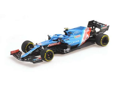 1:43 2021 Alpine F1 Team A521 Bahrain GP Esteban Ocon, kék/piros/fehér