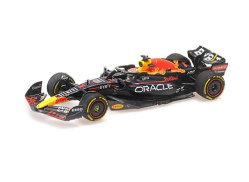 1:43 2022 Oracle piros Bull Racing RB18 #1 Max Verstappen Winner Dutch GP, kék/sárga/piros 