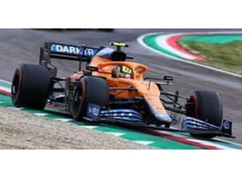 1:43 2021 McLaren F1 Team MCL35M 3rd Place Emilia Romagna GP Lando Norris, kék/narancs