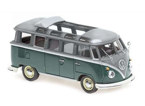 1:43 1961 Volkswagen T1 Samba Bus, szürke/zöld