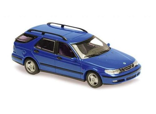 1:43 1999 Saab 9-5 Break, dark kék metallic