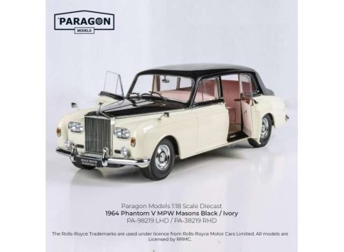 1:18 1964 Rolls Royce Phantom V Mulliner Park Ward right hand drive, masons fekete/ivory