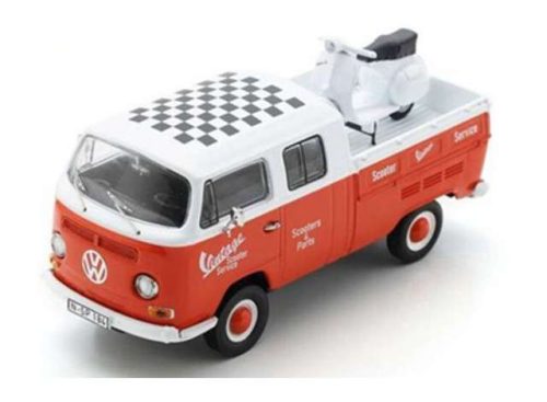 1:43 Volkswagen T2 DoKa Vintage Scooter Parts + Vespa GS, narancs/fehér