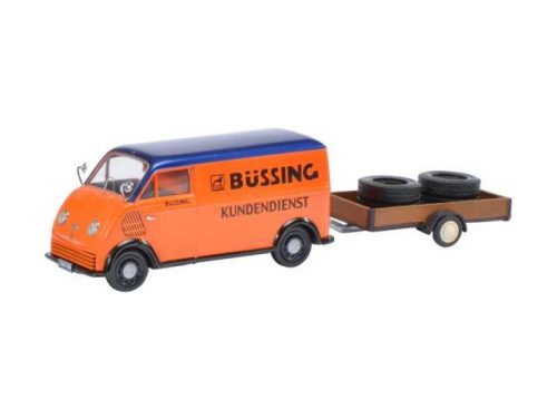 DKW Schnelllaster Bussing with tire-trailer, narancs