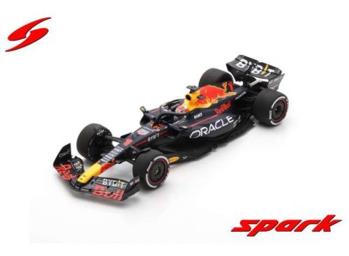 1:18 2023 Oracle piros Bull Racing RB19 #1 Max Verstappen Winner Bahrain GP 2023, kék/piros/sárga