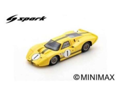 1967 Ford GT40 Mk IV #1 Winner Sebring 12H, M. Andretti/B. McLaren, Resin Model, sárga