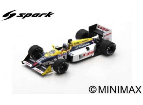 1987 Williams FW11B No.5 Riccardo Patrese Australian GP *Resin Serie*, fehér/fekete/sárga