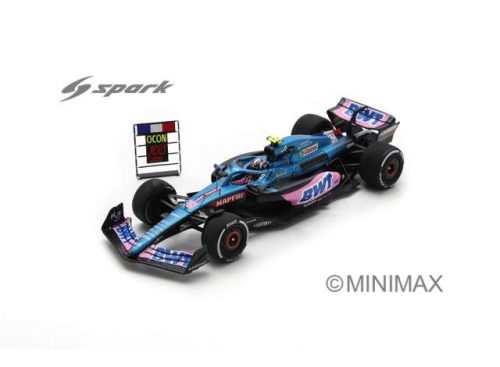 1:43 2022 Alpine A522 BWT Alpine F1 Team #31 Esteban Ocon 5th Austrian GP, His 100th Race, kék/pink